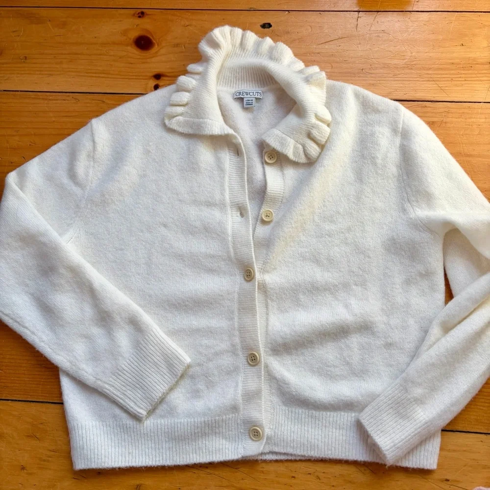 J.Crew Crewcuts Ruffle Cardigan Bundle Pink Ivory Soft Yarn $60 Each - Picture 7 of 12